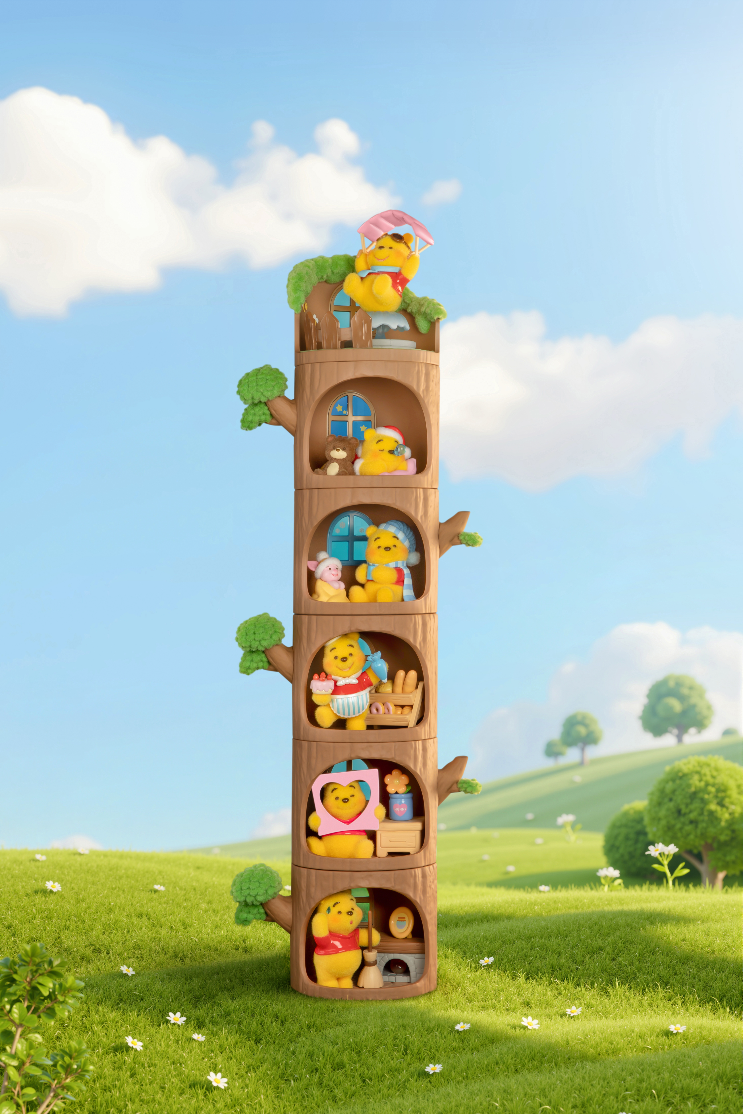 TOP TOY Disney Winnie the Pooh Hundred Acre Wood Tree House Series Blind Box - Mystery Art Toy Figure